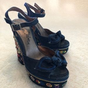 Sam Edelman Denim Wedges Size 6.5